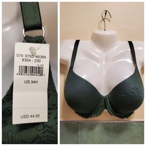 AERIE Green 34H Braw New With Tags Store Price $44.95